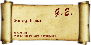 Gerey Elma névjegykártya